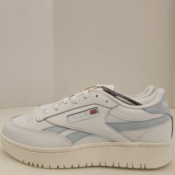 Reebok Women's Club C Double Revenge Sneaker, White/Feel Good Blue/Chalk, 10 - Picture 4 of 10